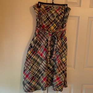 Plaid strapless sundress